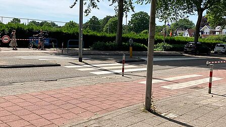 Oude situatie van het zebrapad op de Sportpartklaan